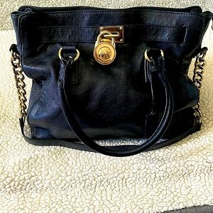 Black large Michael Kors bag with Gold accents